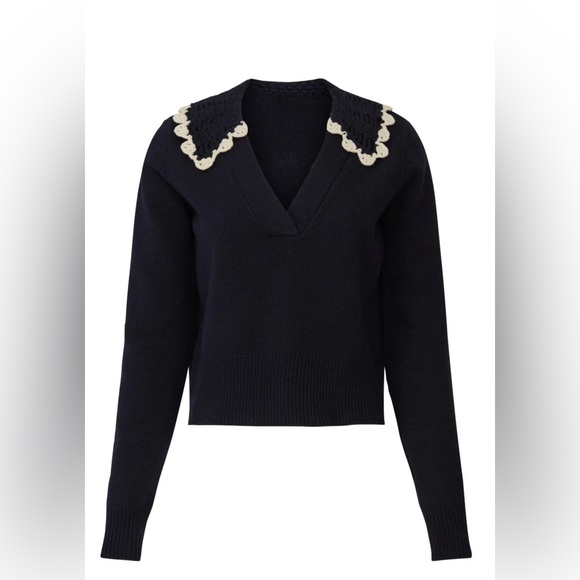 SANDRO Peter Pan Collared Sweater - Picture 2 of 5